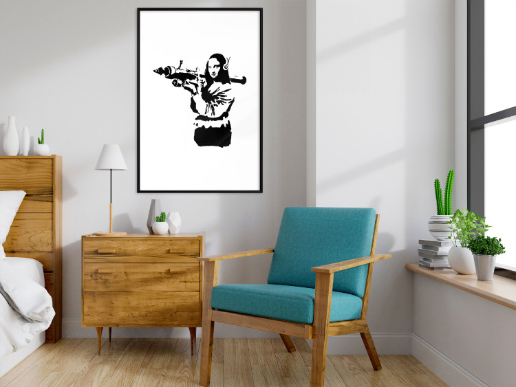 Wall Poster Banksy Mona Lisa with Rocket Launcher - black woman with rocket launcher 124444 additionalImage 4
