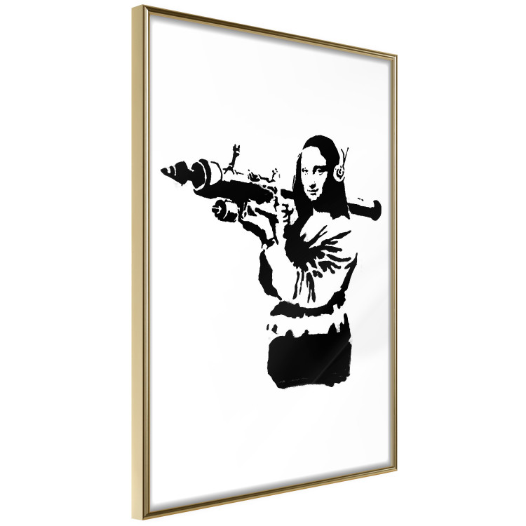 Wall Poster Banksy Mona Lisa with Rocket Launcher - black woman with rocket launcher 124444 additionalImage 12