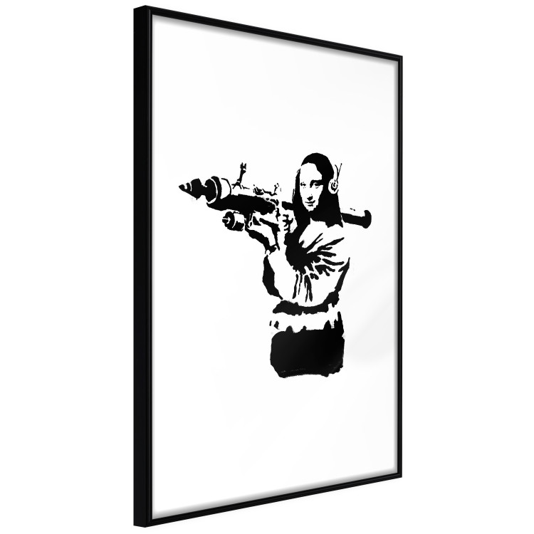 Wall Poster Banksy Mona Lisa with Rocket Launcher - black woman with rocket launcher 124444 additionalImage 11