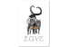 Canvas Art Print Lovely cats - gray, furry animals with an inscription in English love on a white background in a modern style 125244