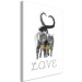 Canvas Art Print Lovely cats - gray, furry animals with an inscription in English love on a white background in a modern style 125244 additionalThumb 2