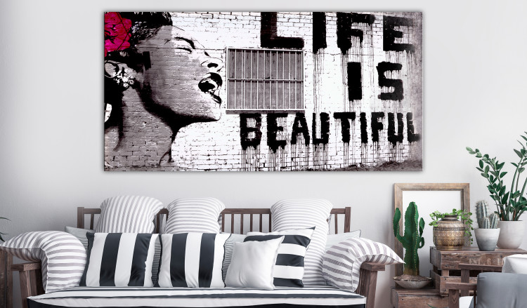 Large canvas print Banksy: Life is Beautiful II [Large Format] 125544 additionalImage 6