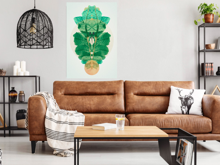 Wall Poster Mint of Egypt - abstract plant composition in a mirrored upholstery 126544 additionalImage 2