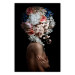 Poster Mysterious Gesture - abstract woman with colorful flowers on her head 127244
