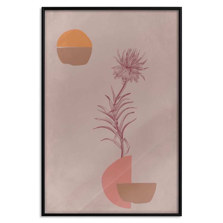 Wall Poster Hydrangea - boho abstraction with a blooming plant in warm colors 129344 additionalImage 16