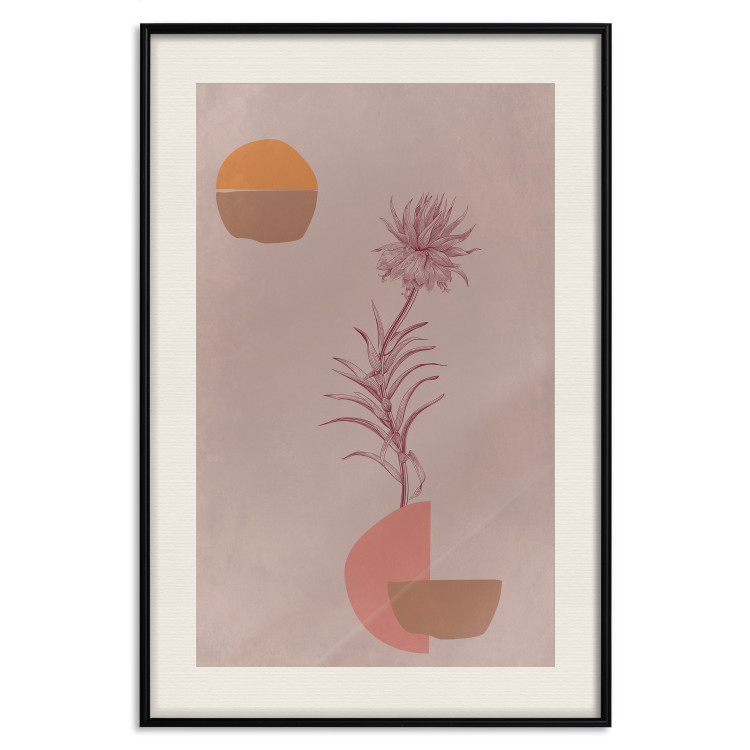 Wall Poster Hydrangea - boho abstraction with a blooming plant in warm colors 129344 additionalImage 19