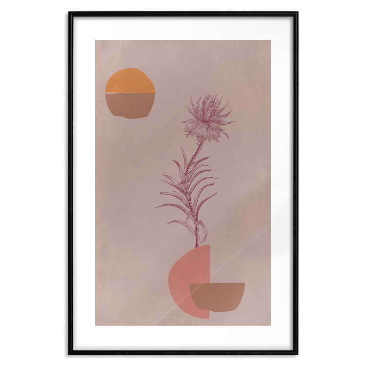 Wall Poster Hydrangea - boho abstraction with a blooming plant in warm colors 129344 additionalImage 15