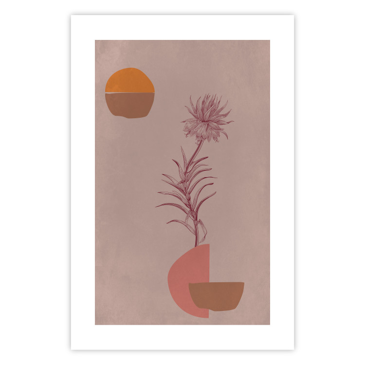 Wall Poster Hydrangea - boho abstraction with a blooming plant in warm colors 129344 additionalImage 19