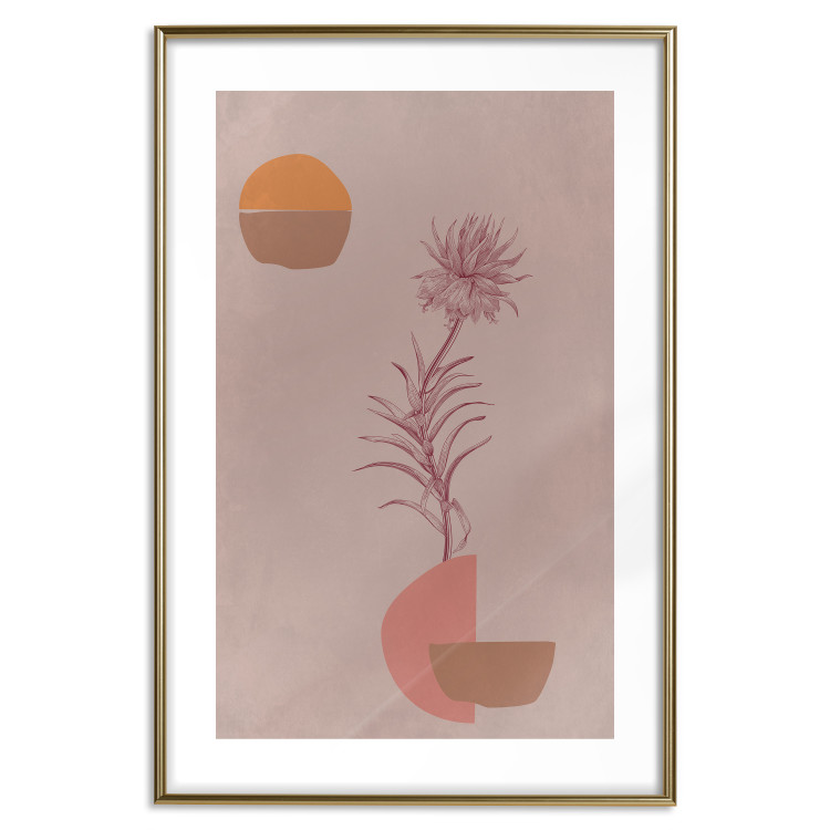 Wall Poster Hydrangea - boho abstraction with a blooming plant in warm colors 129344 additionalImage 16