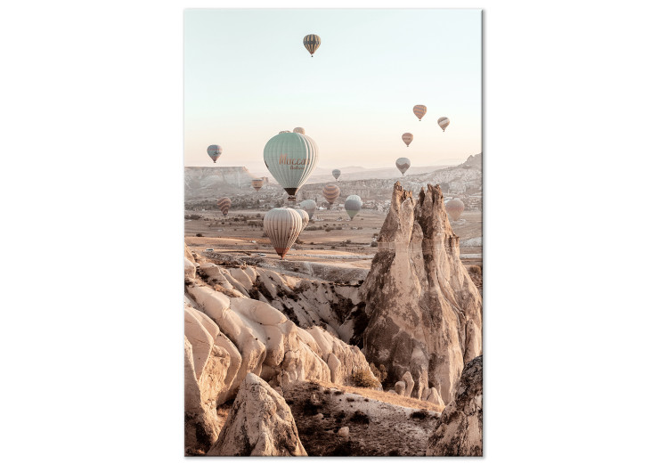 Canvas Print Fairy Tale Journey (1-part) vertical - landscape scenery of balloons 129444