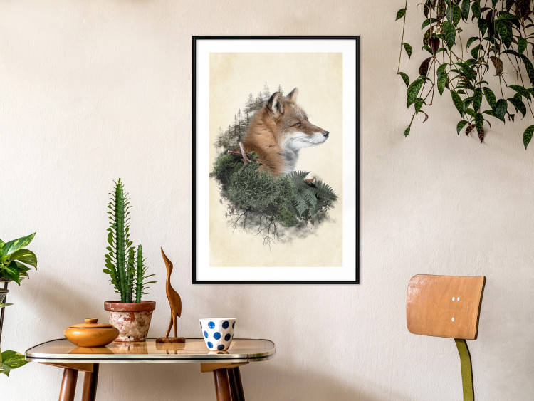 Poster Mr. Fox - abstract composition of an animal surrounded by plants 130444 additionalImage 18