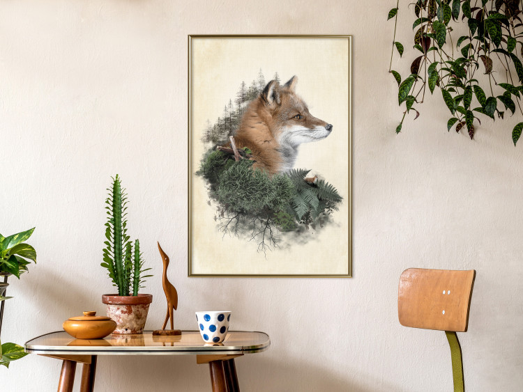 Poster Mr. Fox - abstract composition of an animal surrounded by plants 130444 additionalImage 5