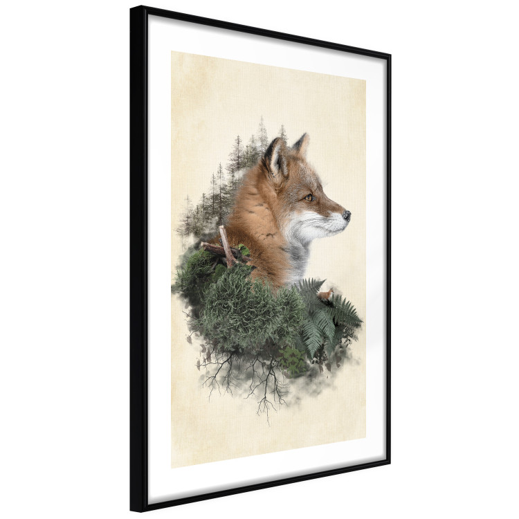 Poster Mr. Fox - abstract composition of an animal surrounded by plants 130444 additionalImage 6