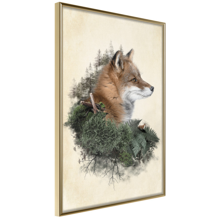Poster Mr. Fox - abstract composition of an animal surrounded by plants 130444 additionalImage 12