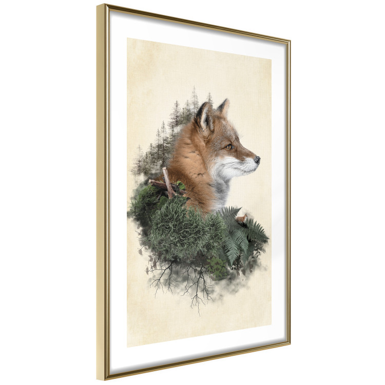 Poster Mr. Fox - abstract composition of an animal surrounded by plants 130444 additionalImage 7