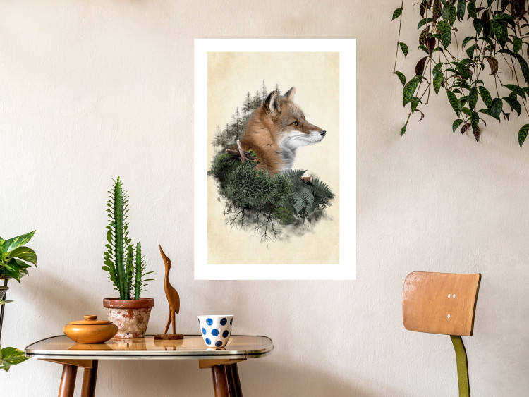 Poster Mr. Fox - abstract composition of an animal surrounded by plants 130444 additionalImage 3