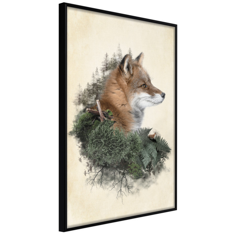 Poster Mr. Fox - abstract composition of an animal surrounded by plants 130444 additionalImage 11