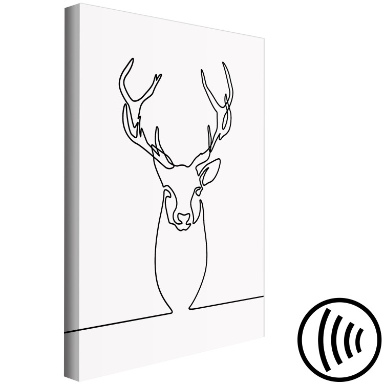 Canvas Linear deer - black and white abstraction in the line art style 130744 additionalImage 6