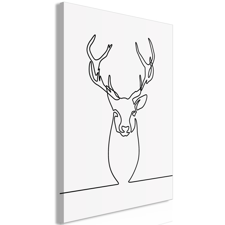 Canvas Linear deer - black and white abstraction in the line art style 130744 additionalImage 2