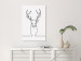 Canvas Linear deer - black and white abstraction in the line art style 130744 additionalThumb 3