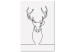 Canvas Linear deer - black and white abstraction in the line art style 130744