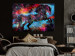Canvas Print Mythical horse - colourful abstraction with a black animal 131644 additionalThumb 3