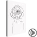 Canvas Rose in the hair - a linear woman silhouette with flower 132144 additionalThumb 6