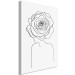 Canvas Rose in the hair - a linear woman silhouette with flower 132144 additionalThumb 2