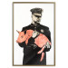 Poster Police Pig - policeman holding a sleeping pink piglet 132444 additionalThumb 20
