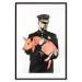 Poster Police Pig - policeman holding a sleeping pink piglet 132444 additionalThumb 15