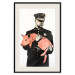 Poster Police Pig - policeman holding a sleeping pink piglet 132444 additionalThumb 18