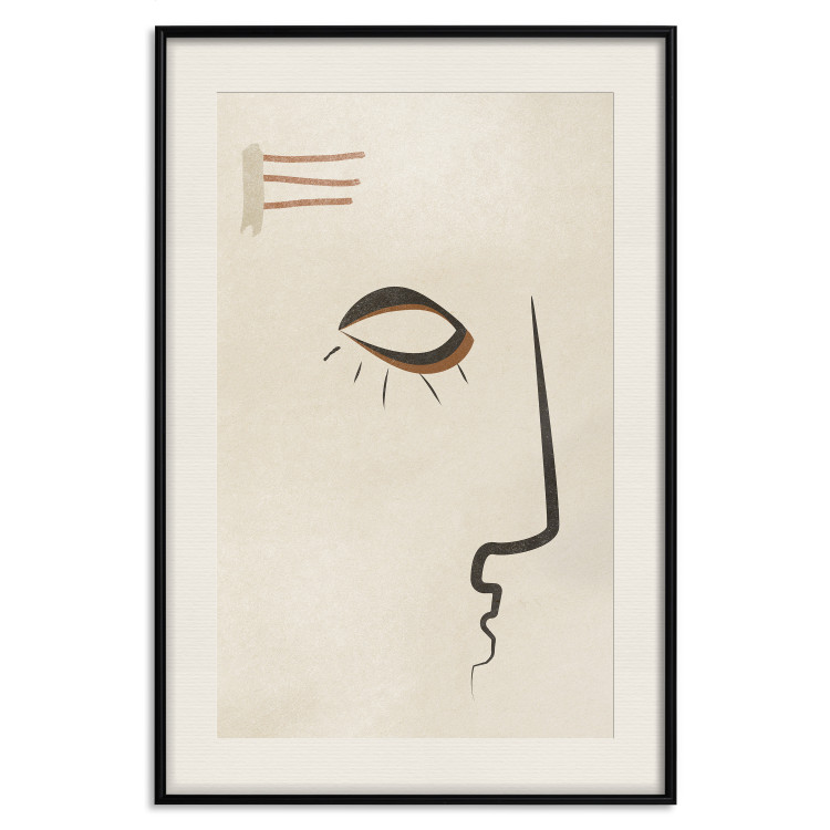 Wall Poster Portrait of Adela - face pattern on a beige background in an abstract motif 134344 additionalImage 19