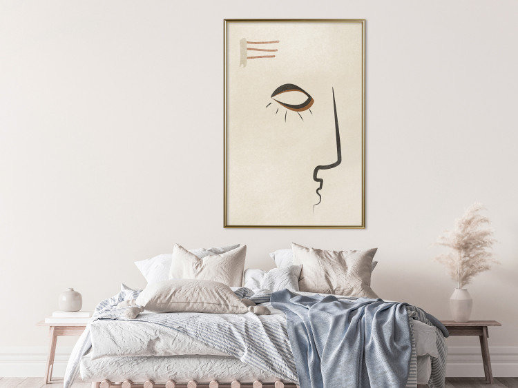 Wall Poster Portrait of Adela - face pattern on a beige background in an abstract motif 134344 additionalImage 5