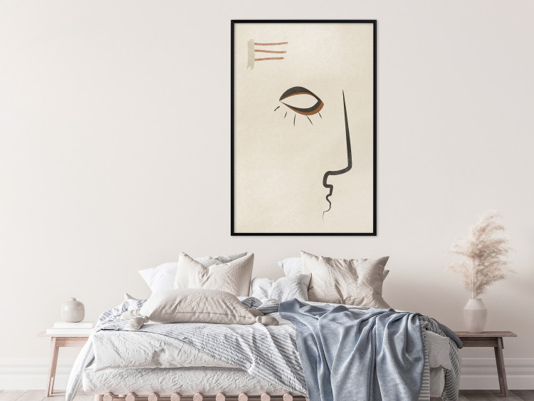 Wall Poster Portrait of Adela - face pattern on a beige background in an abstract motif 134344 additionalImage 6