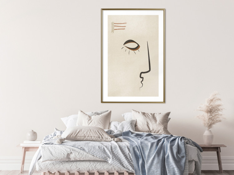 Wall Poster Portrait of Adela - face pattern on a beige background in an abstract motif 134344 additionalImage 13
