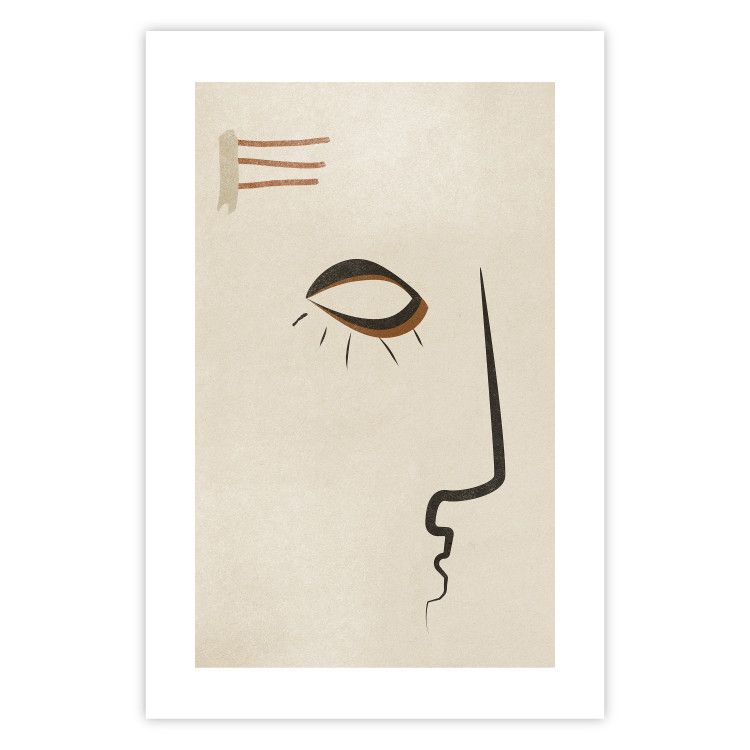 Wall Poster Portrait of Adela - face pattern on a beige background in an abstract motif 134344 additionalImage 25
