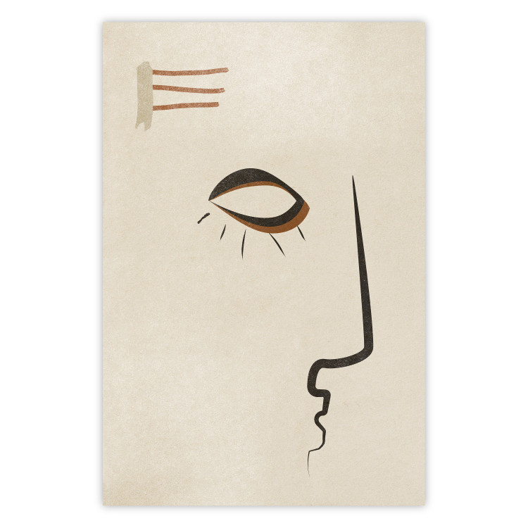 Wall Poster Portrait of Adela - face pattern on a beige background in an abstract motif 134344