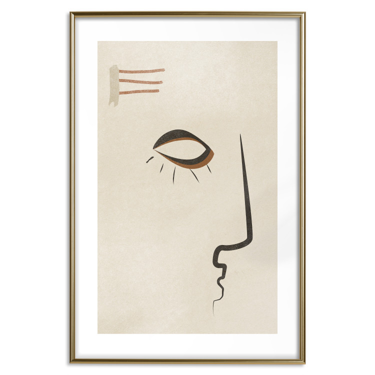 Wall Poster Portrait of Adela - face pattern on a beige background in an abstract motif 134344 additionalImage 14