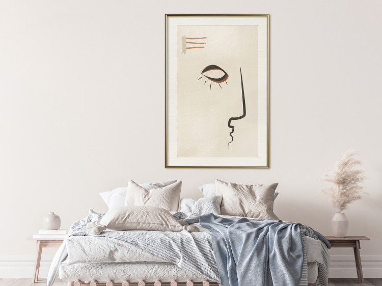Wall Poster Portrait of Adela - face pattern on a beige background in an abstract motif 134344 additionalImage 22