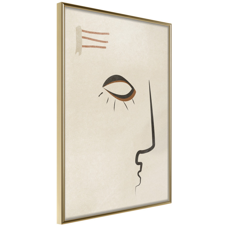 Wall Poster Portrait of Adela - face pattern on a beige background in an abstract motif 134344 additionalImage 12