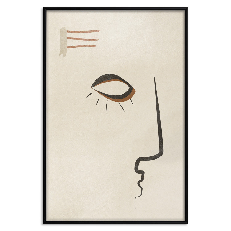 Wall Poster Portrait of Adela - face pattern on a beige background in an abstract motif 134344 additionalImage 16