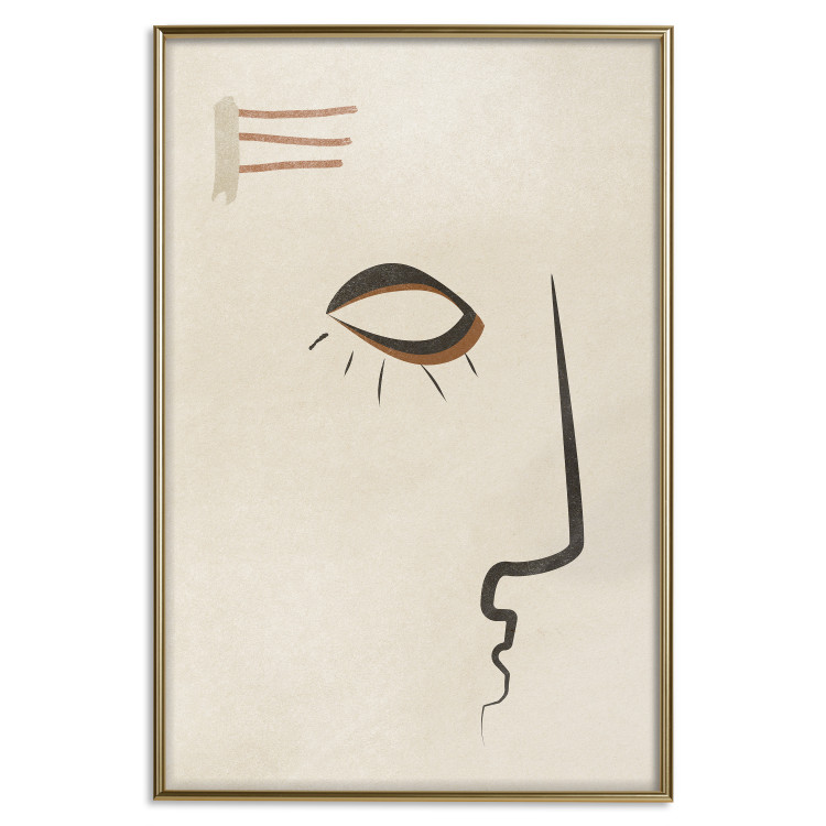 Wall Poster Portrait of Adela - face pattern on a beige background in an abstract motif 134344 additionalImage 21