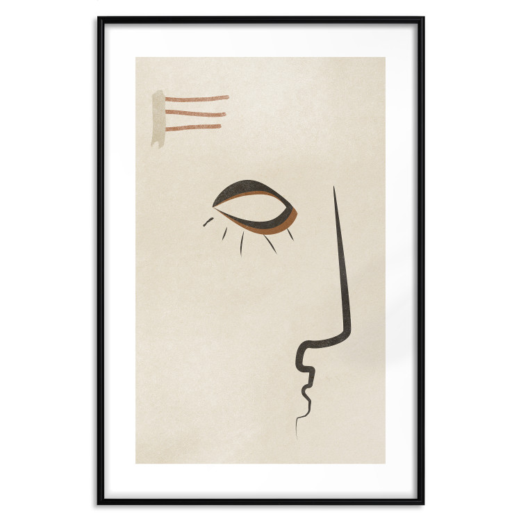 Wall Poster Portrait of Adela - face pattern on a beige background in an abstract motif 134344 additionalImage 17