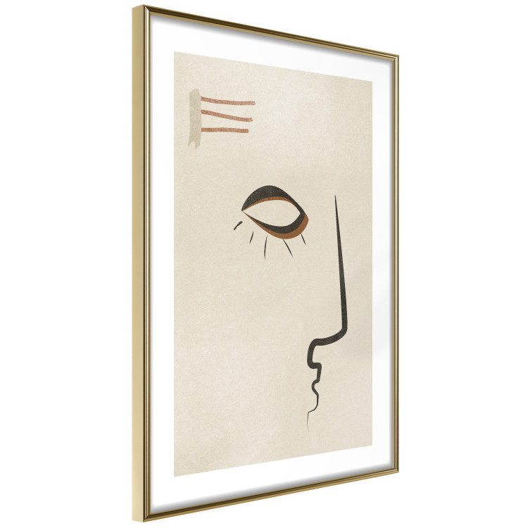 Wall Poster Portrait of Adela - face pattern on a beige background in an abstract motif 134344 additionalImage 9
