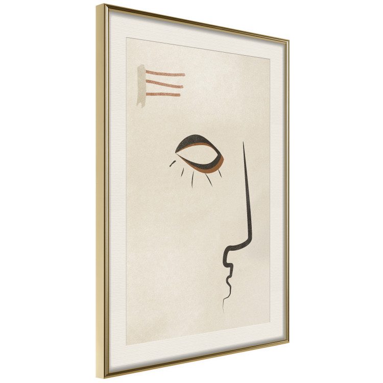 Wall Poster Portrait of Adela - face pattern on a beige background in an abstract motif 134344 additionalImage 3