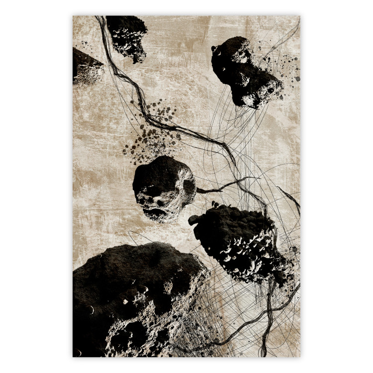 Wall Poster Horizon of Senses - abstract large rocks and stones on a beige background 134444