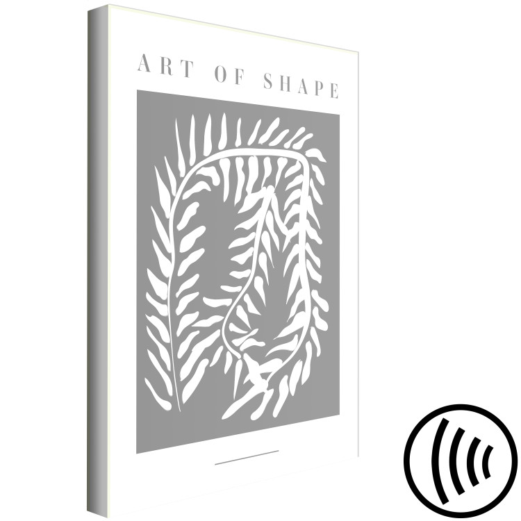 Canvas Print Snake plant - abstraction with a botanical motif on a gray background 135644 additionalImage 6