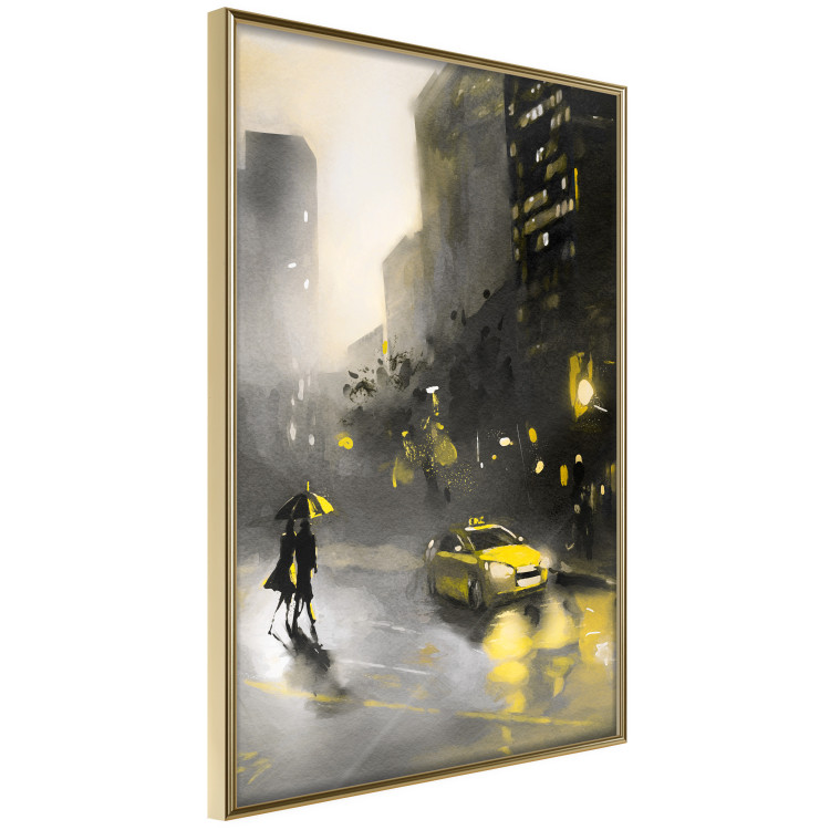 Wall Poster City Glow - yellow car and people against a gloomy architectural backdrop 136044 additionalImage 8