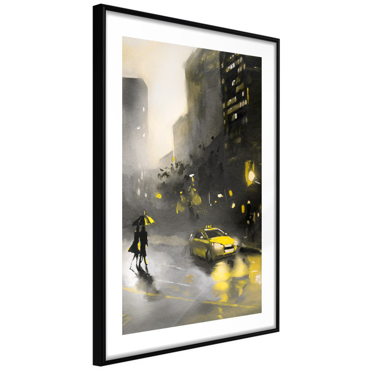 Wall Poster City Glow - yellow car and people against a gloomy architectural backdrop 136044 additionalImage 4
