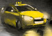 Wall Poster City Glow - yellow car and people against a gloomy architectural backdrop 136044 additionalThumb 5